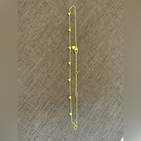 NWOT Madewell Puffed Heart Station Necklace in Vintage Gold - Picture 6 of 9